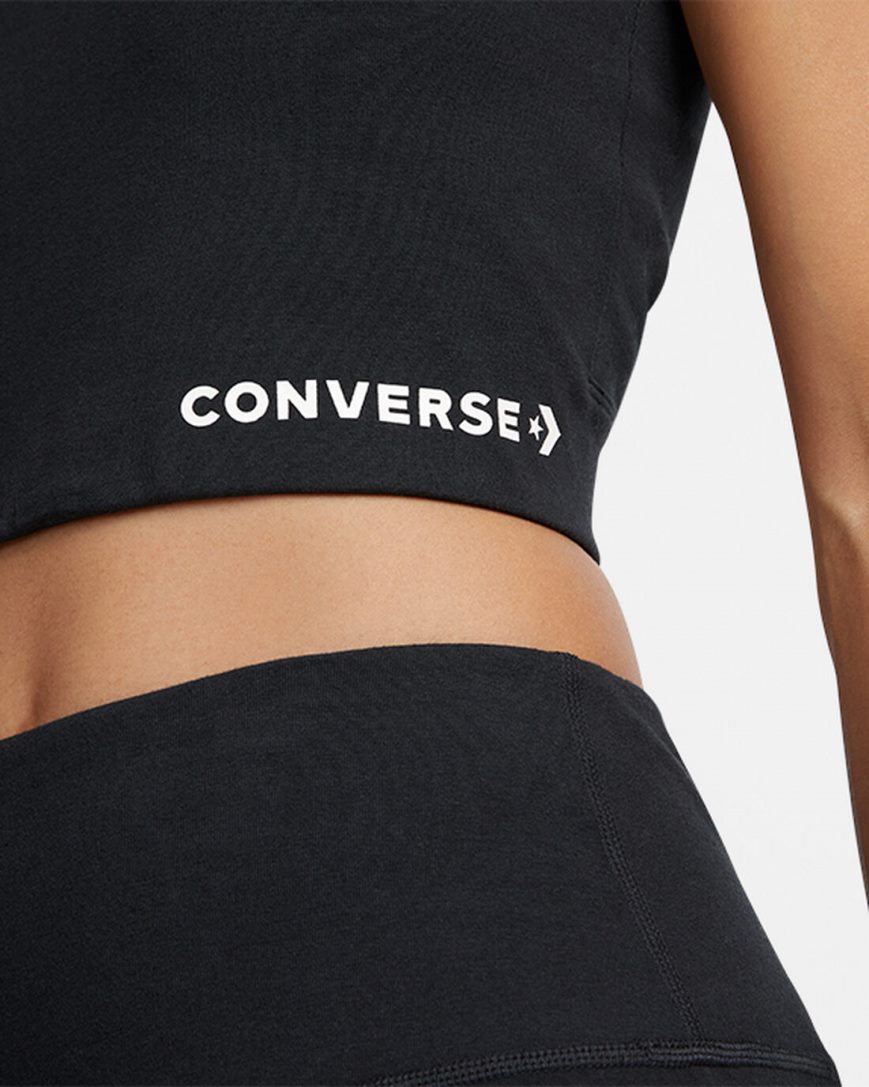 Women's Converse Wordmark Sports Bra Black | AU 6E048G